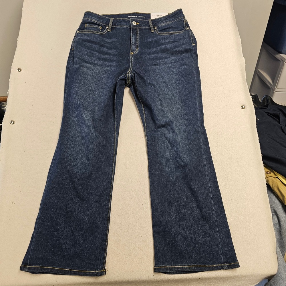 Style & Co Curvy Bootcut Jeans Dark Wash Mid Rise Petite 16P new